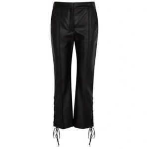 Stella McCartney Cropped Flare Lace-up Side Faux-leather Pants
